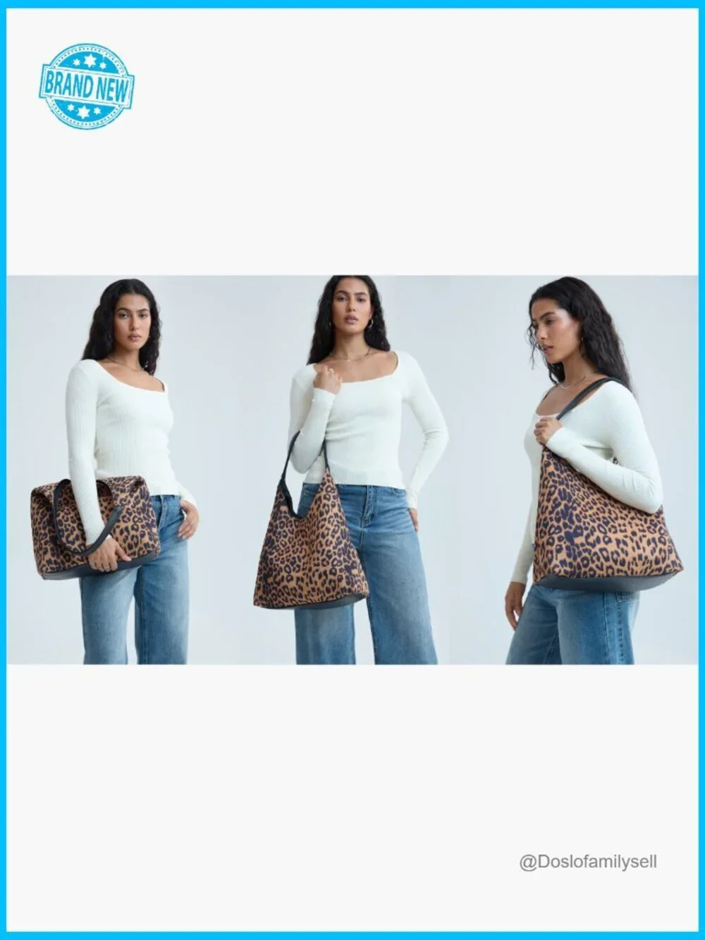Leopard Print Hobo Bag Slouchy Magnetic Closure Lightweight Shoulder Tote Purse